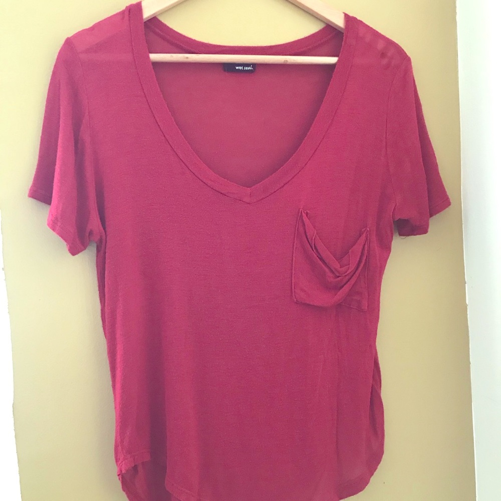Wet seal XS Red Shirt with front pocket
